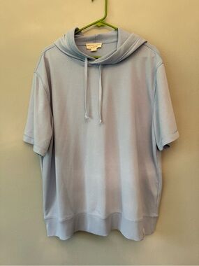 Light Blue Short-Sleeve Hoodie